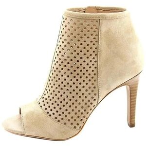 Audrey Brooke Madison Natural Leather Perforated OpenToe Bootie size 10.